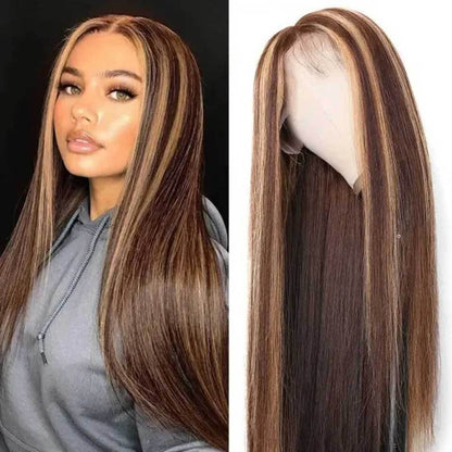 Front Lace Piano Pick Dyeing 4 27T Human Hair Headgear Wig - Boss Boutique Hair and Accessories