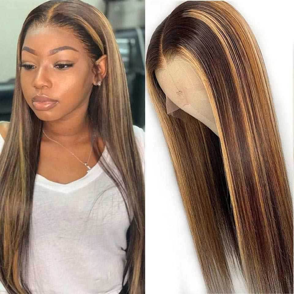 Front Lace Piano Pick Dyeing 4 27T Human Hair Headgear Wig - Boss Boutique Hair and Accessories
